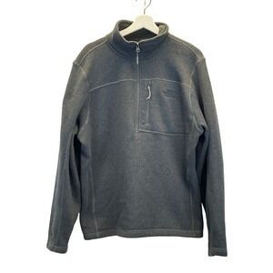 The North Face Sweater‎ Mens Large Gray 1/4 Zip Fleece Lined Knit Pullover